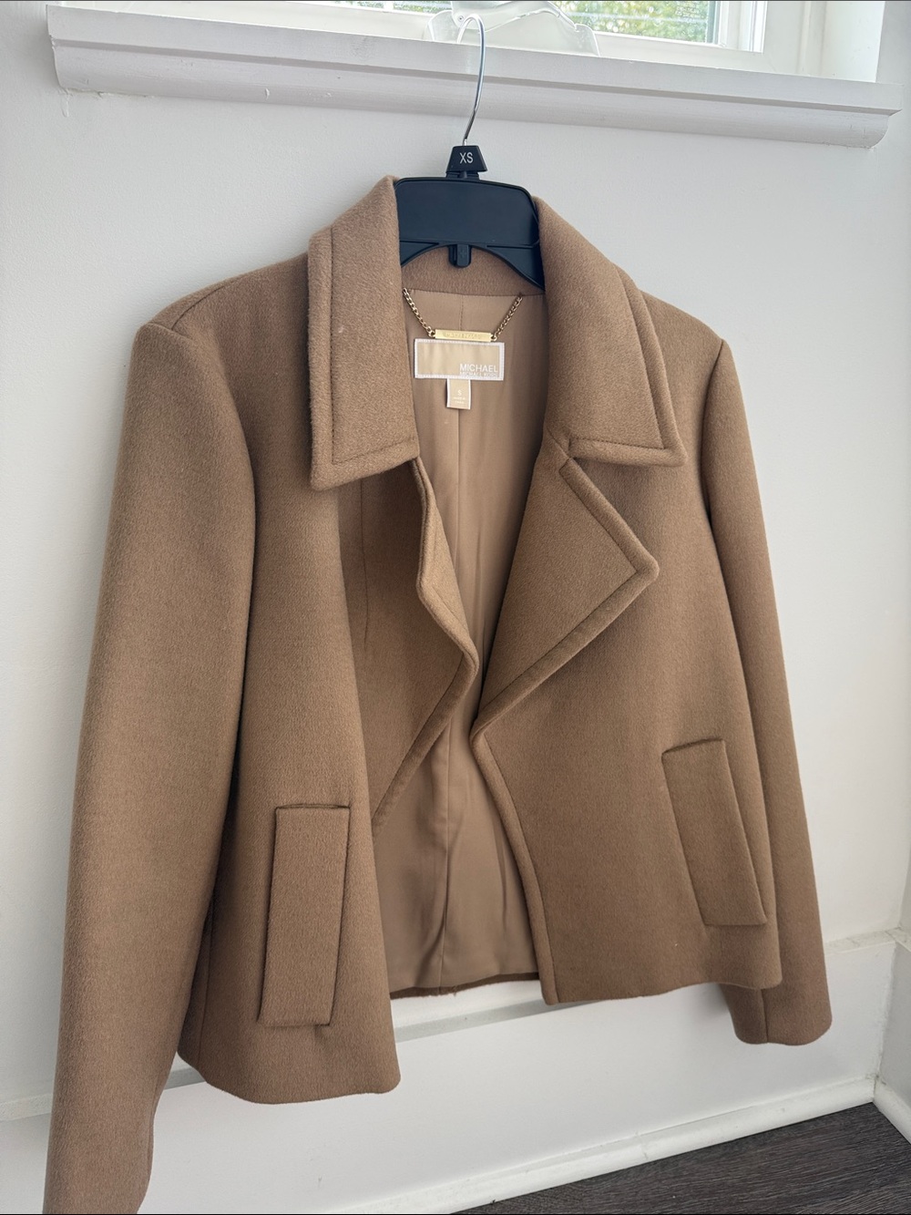 Michael Kors Tan Wool-Blend Short Peacoat
